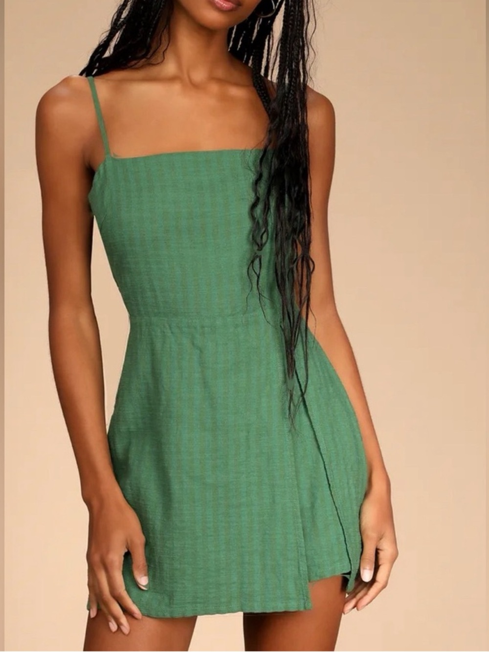 Green Spaghetti Strap Sundress Romper